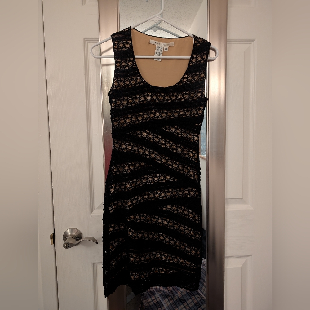 Max Studio Black Lace Dress XS Like New